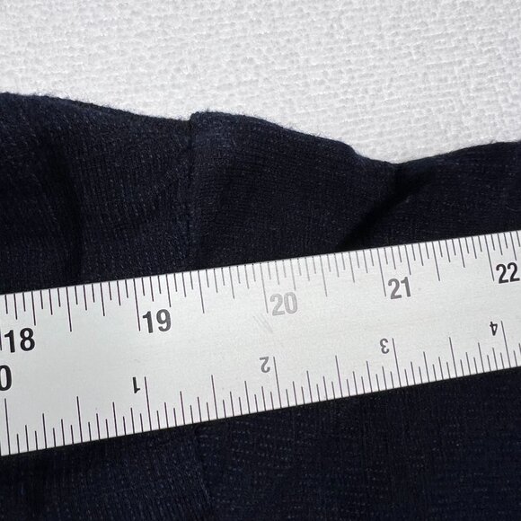 MONROW Long-Sleeve Hooded Cropped Sweater Navy Lounge Med Smiley Face Thermal - Picture 11 of 11